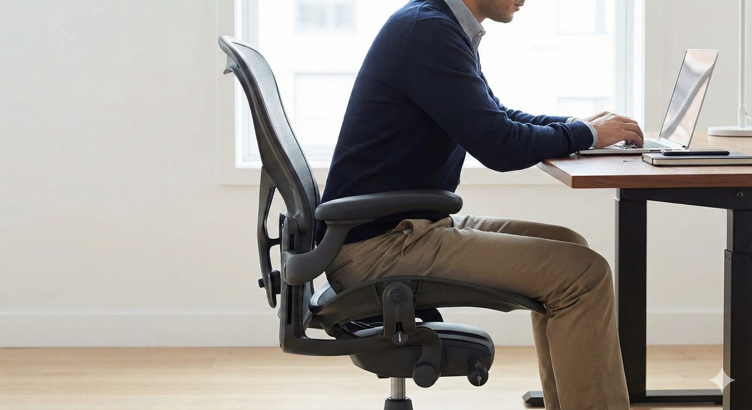 PC作業を劇的に変える前傾チルト機能の動作イメージ