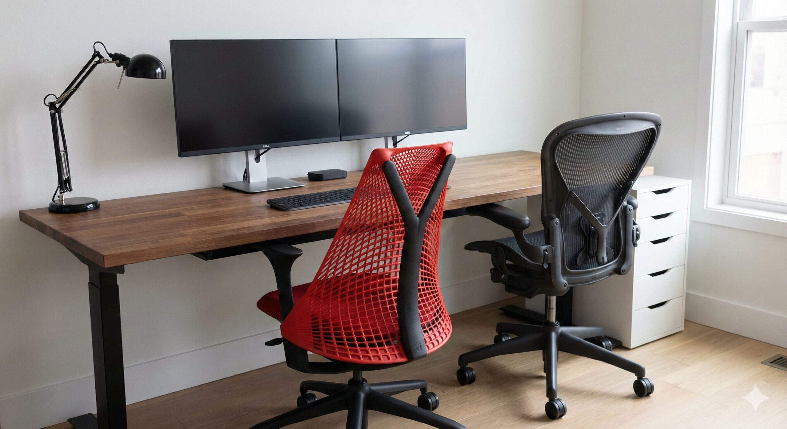 快適なワークチェアによって集中力が高まるデスク環境