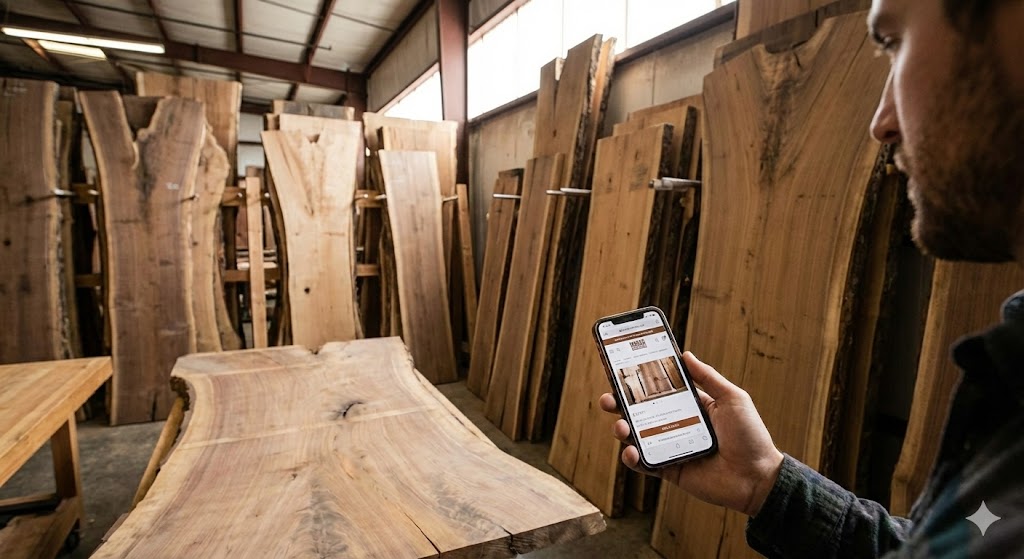 ネット通販で販売されている一枚板のカタログ写真