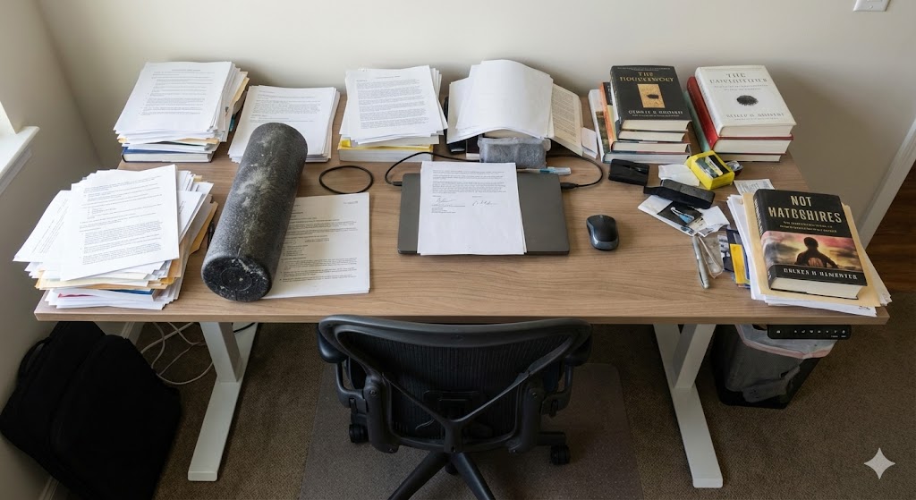 エルゴヒューマンをレンタルして快適になった自宅ワークスペースの様子