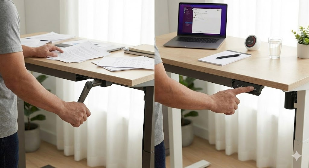 ショールームでの試座と自宅での使用感を比較するイメージ