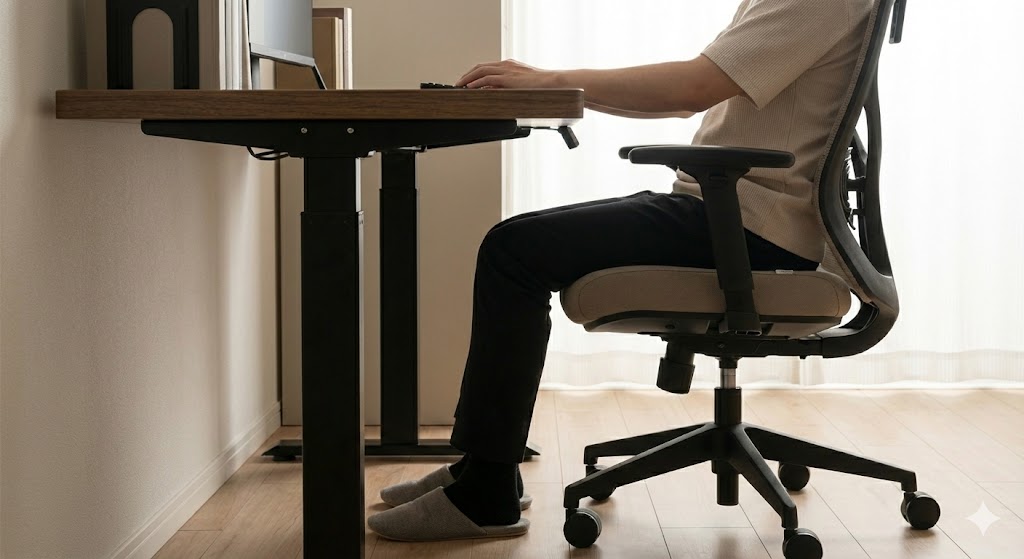 電動昇降デスクの最低高さと人間工学的な適合性