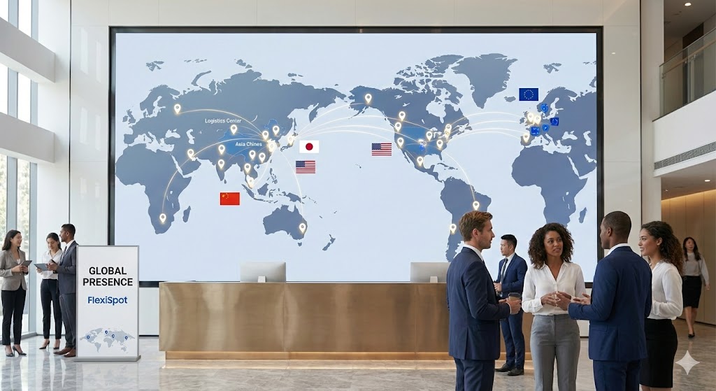 世界各国へ出荷されるFlexiSpot製品のグローバルな物流網