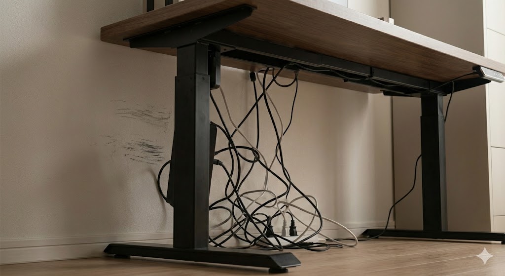 フレキシスポット設置時の注意点と配線管理