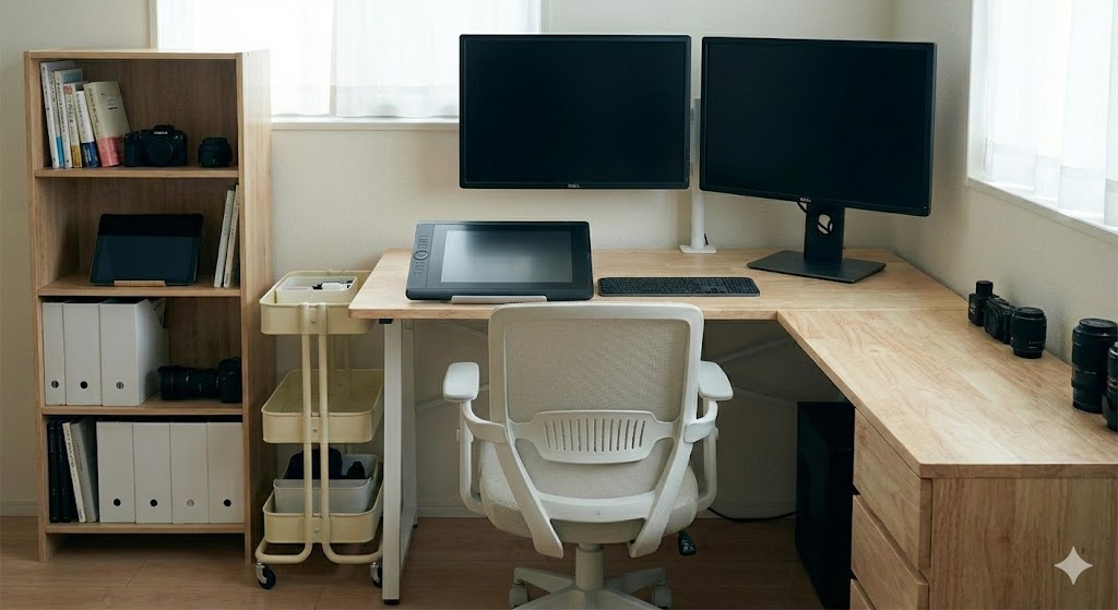 イラストレーターが選ぶべきニトリの広々とした作業用デスク