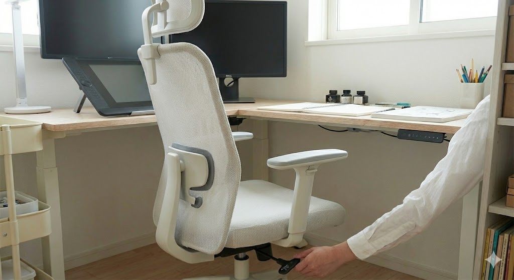 漫画制作の長時間の作業をサポートする人間工学に基づいたワークチェア