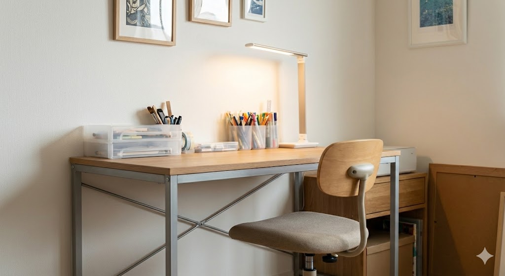 コストパフォーマンスに優れた山善のデスクで作るアナログアトリエ