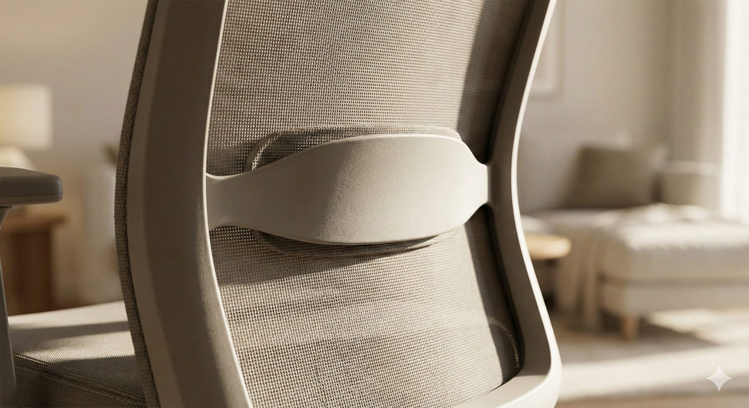 腰をしっかり支えるパームワークチェアの背もたれ構造