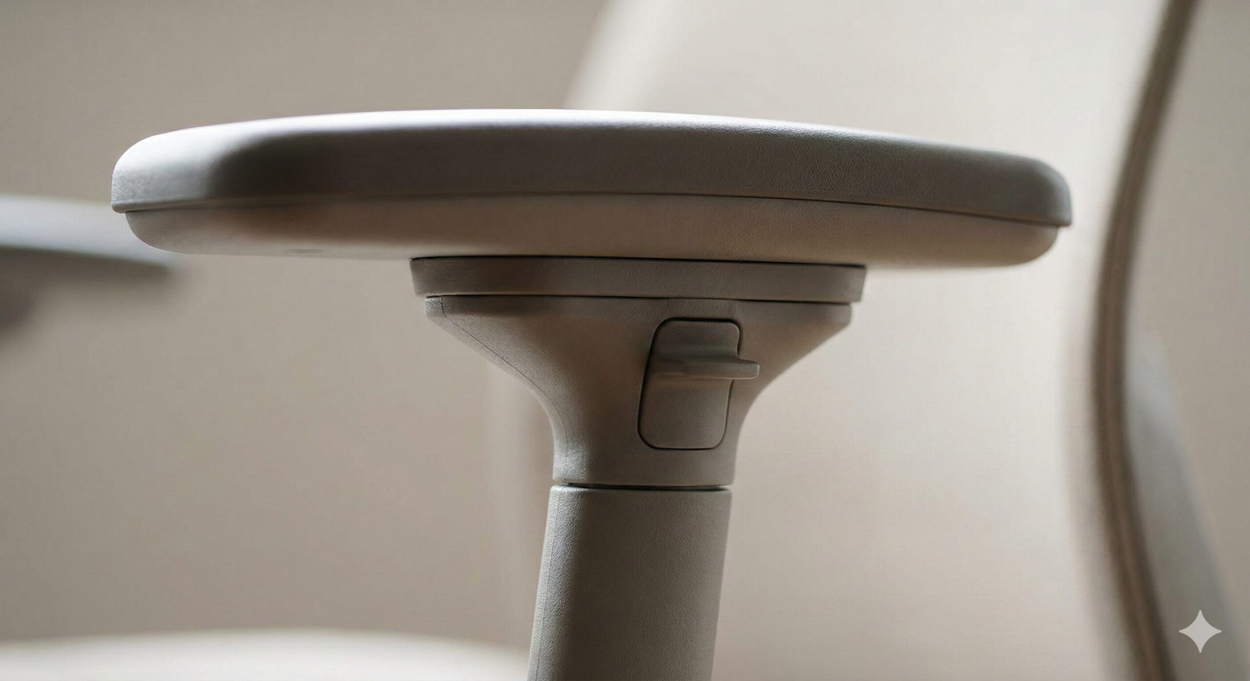 パームワークチェアのアームレスト操作の様子