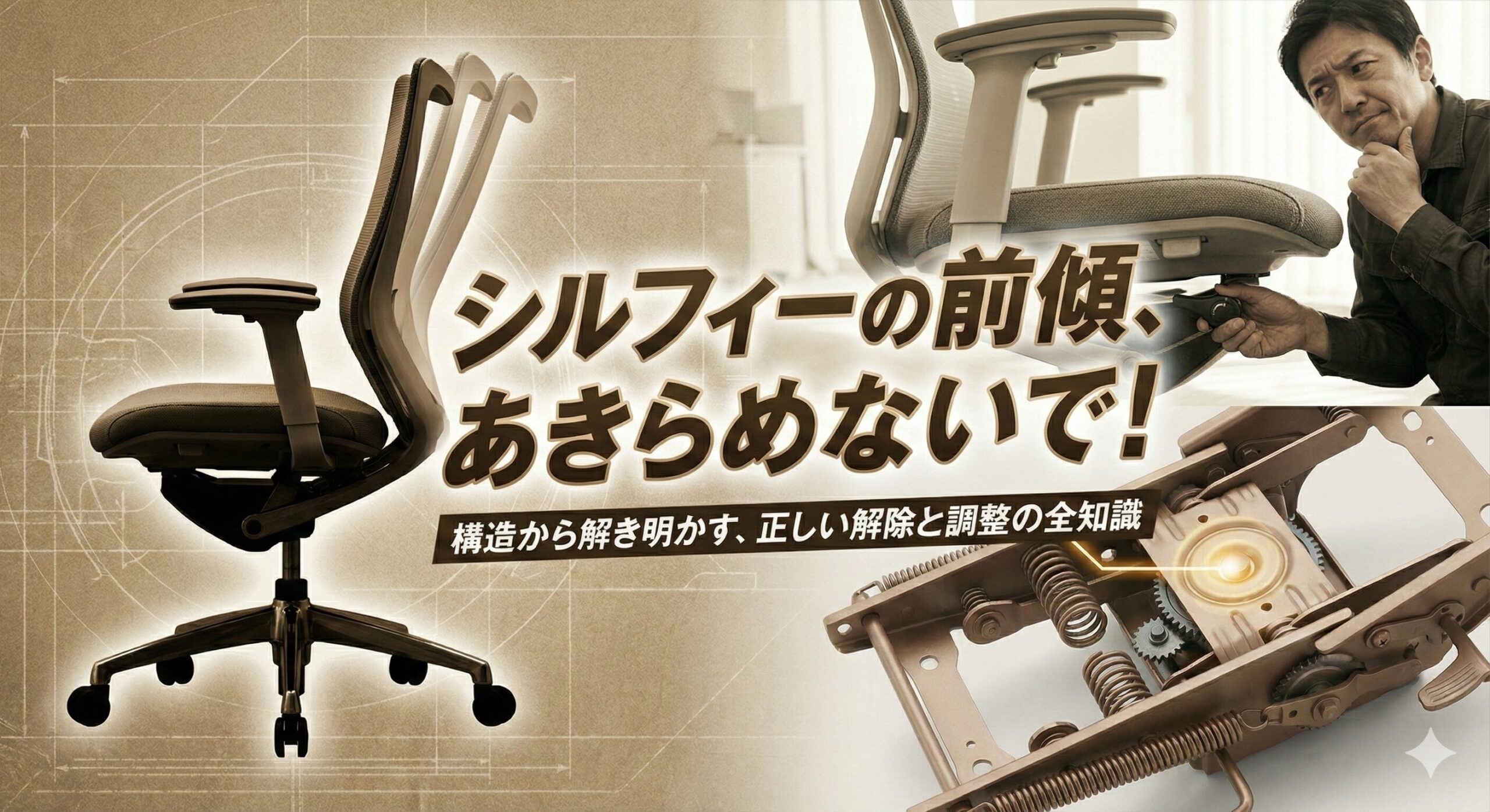 オカムラ シルフィーの美しいデザインと調整ダイヤルのクローズアップ