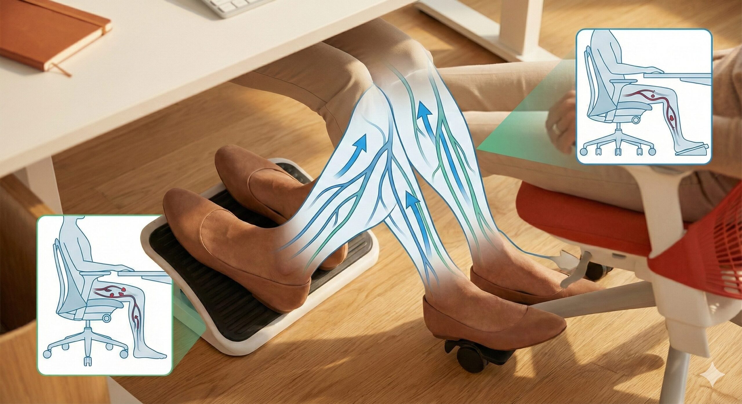 足のむくみを軽減する前傾チルト機能の仕組み