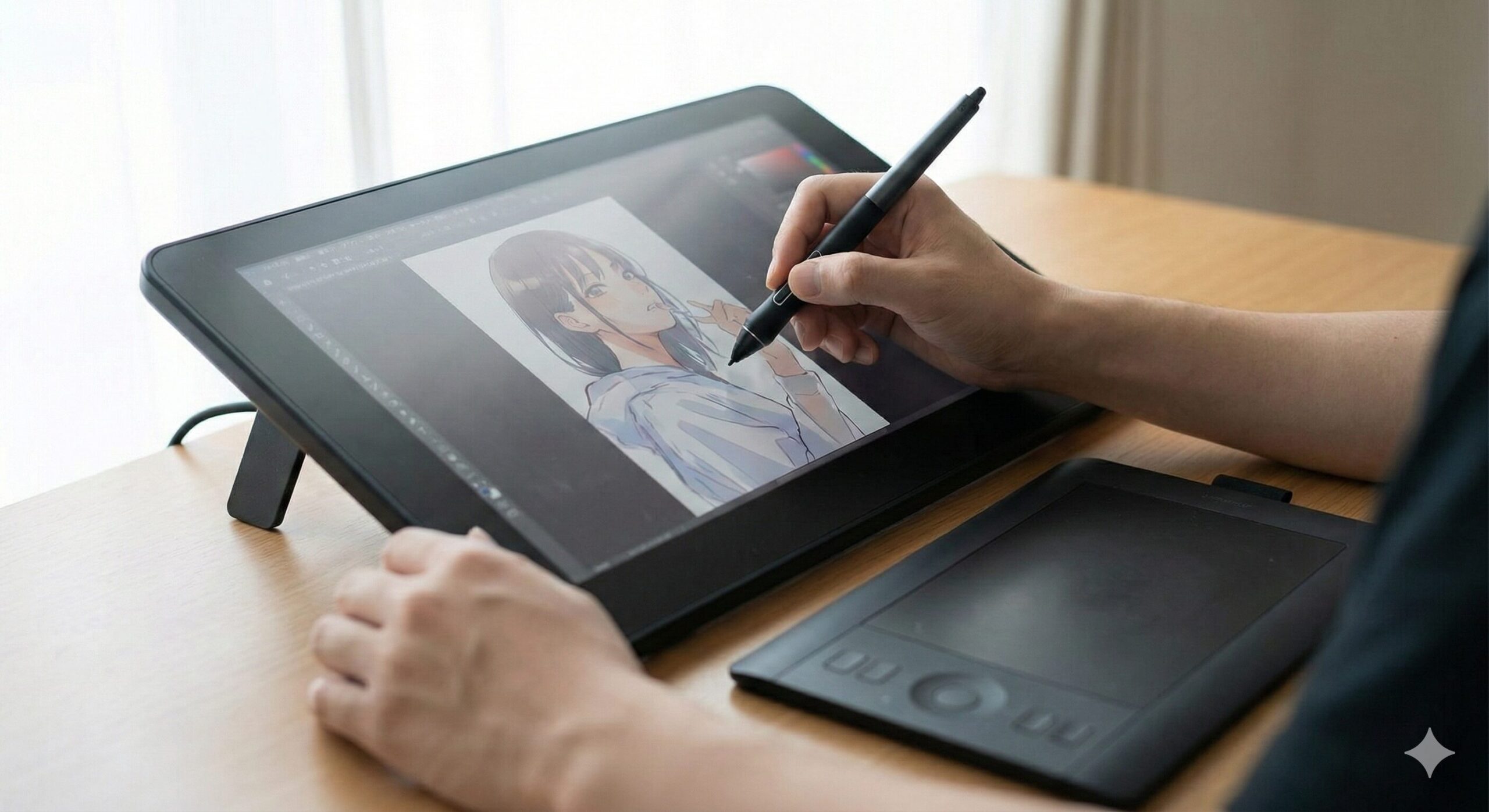 板タブレットと液晶ペンタブレットそれぞれの作業姿勢の違いの比較