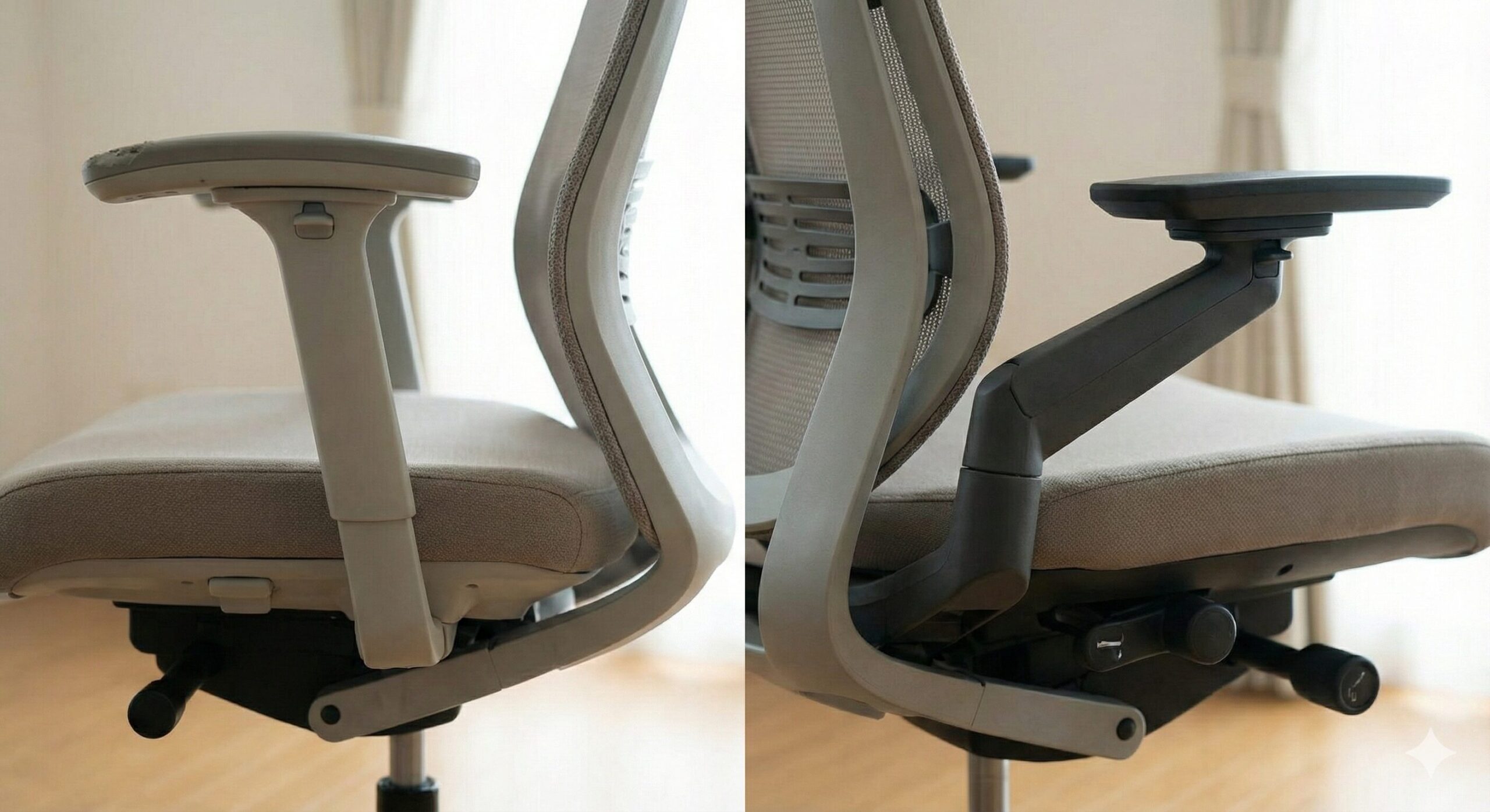 オカムラ・シルフィーとスチールケース・ジェスチャーのアームレスト可動比較