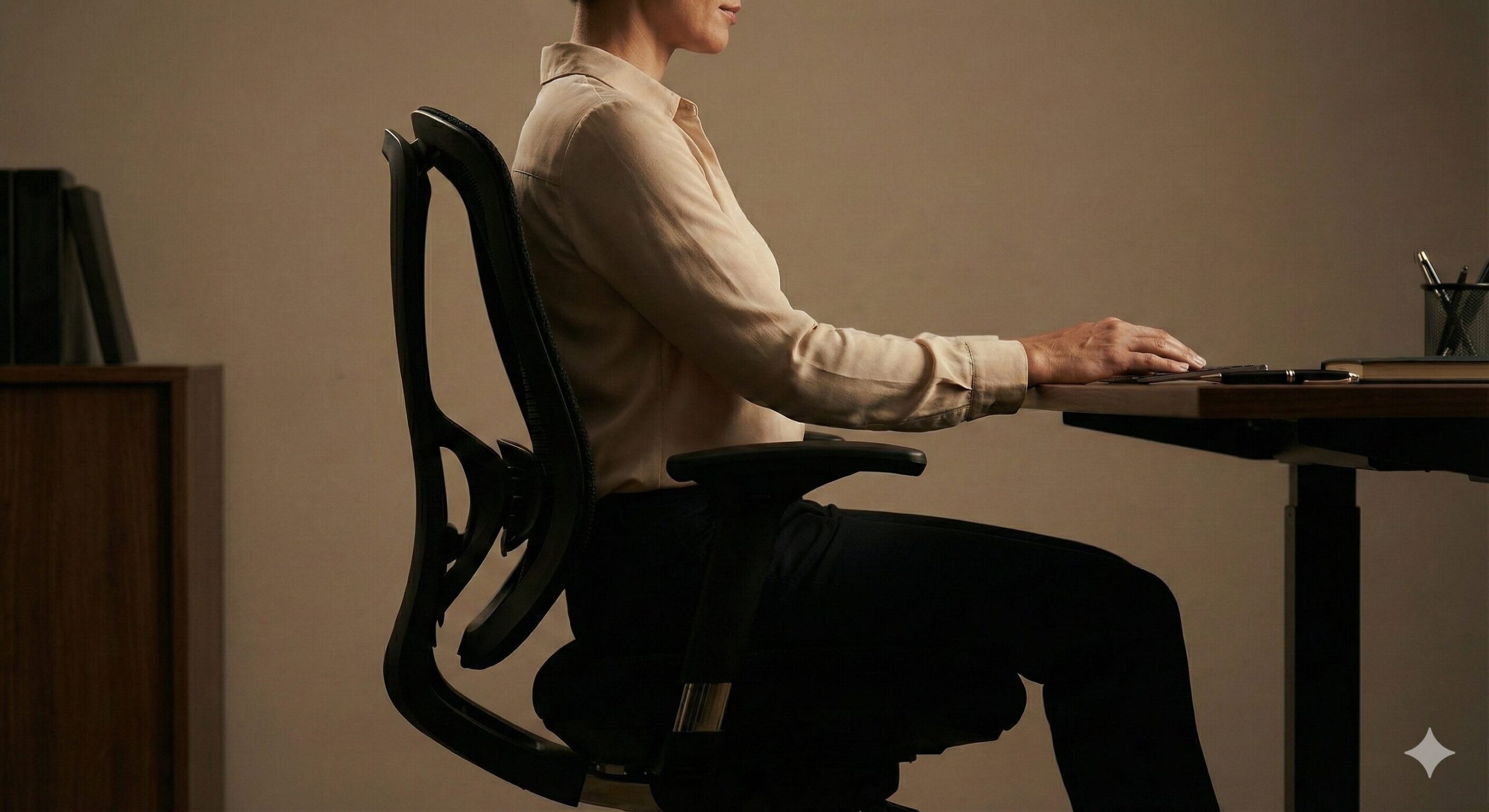 座面の奥行きを適切に調整して正しい姿勢を作るポイント