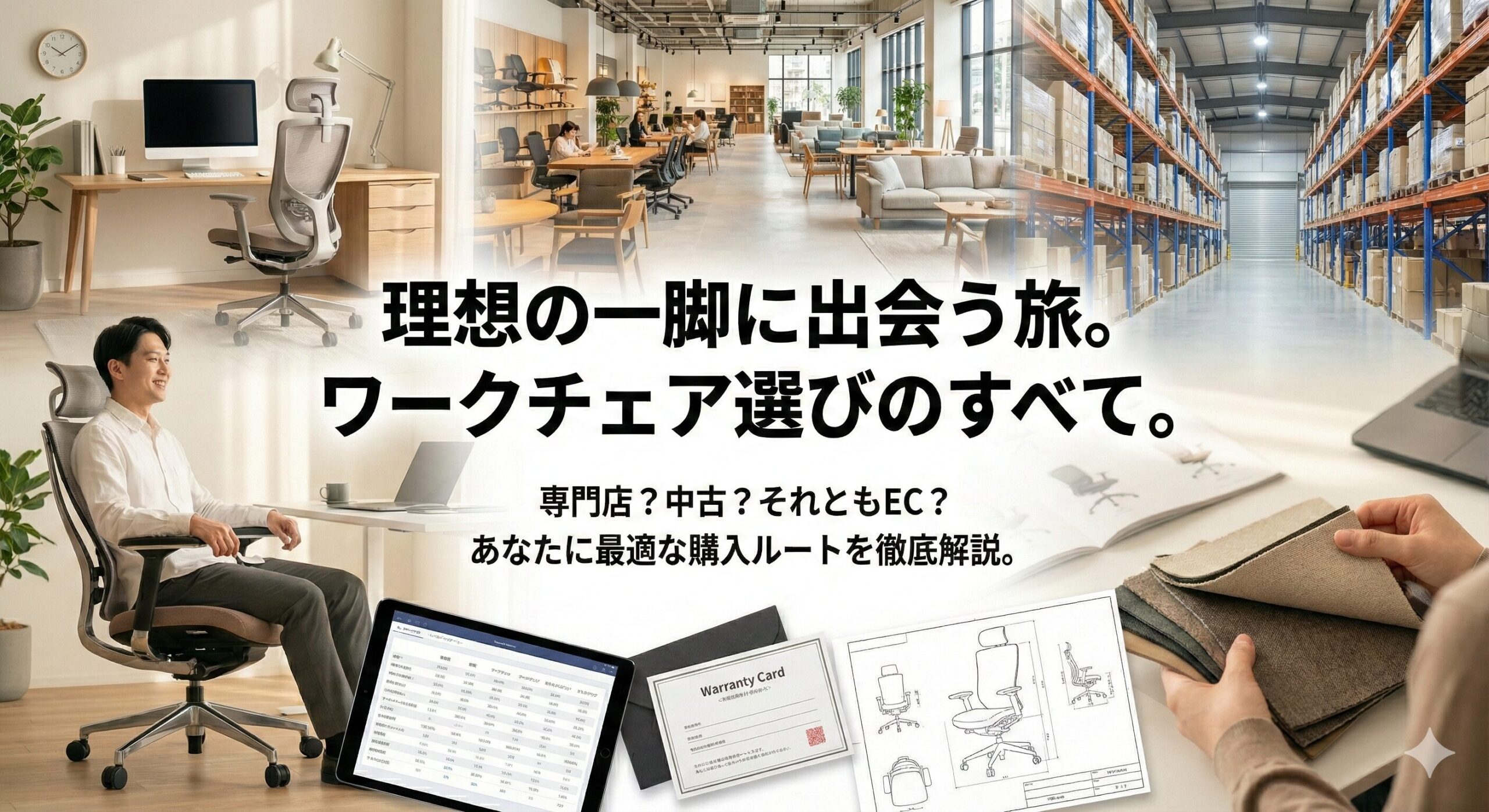 ワークチェアをどこで買うか検討しているユーザーのイメージ