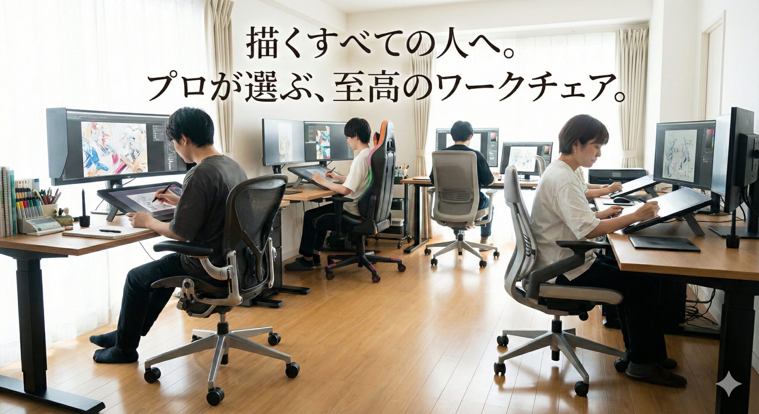 クリエイティブな作業に没頭できる理想のアトリエと高性能なワークチェア